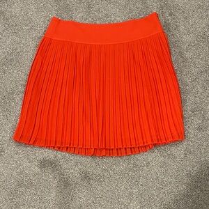 Elegant Orange Pleated Skirt